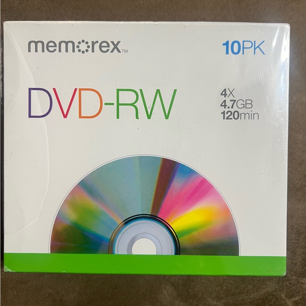 MEMOREX DVD-RW  4.7GB ~ 4X ~ 120 min ~ 10 Pack~ NEW SEALED PACK